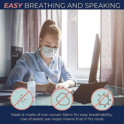 NightCare 3 Ply Disposable Face Mask Universal Breathable & Comfortable Non Surgical Safety Mask with Earloop & Nose Pin (100 Pcs)