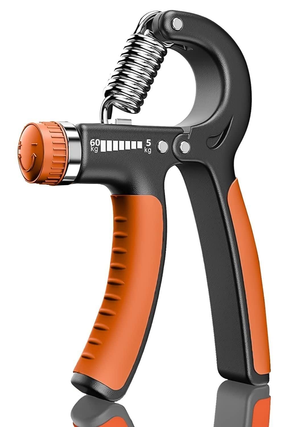 SQIN SQIN Adjustable Spring Hand Exerciser (5 to 60 Kg) Finger Exerciser Hand Grip Strengthener for Men & Women (Pack of 1, Random Colors)