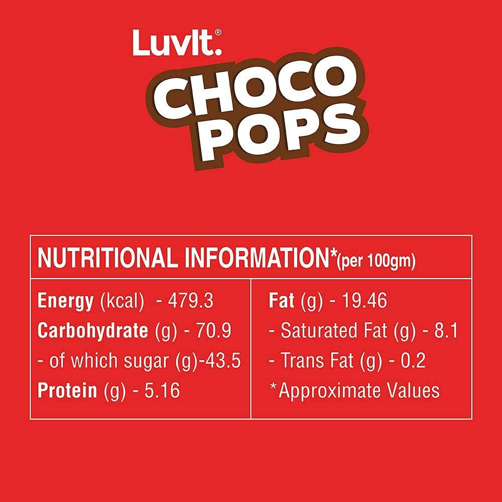 LuvIt. LuvIt ChocoPops |Chocolate Coated Balls With Crunchy Rice Crispies Inside | Pack of 8 - 344.25g Each