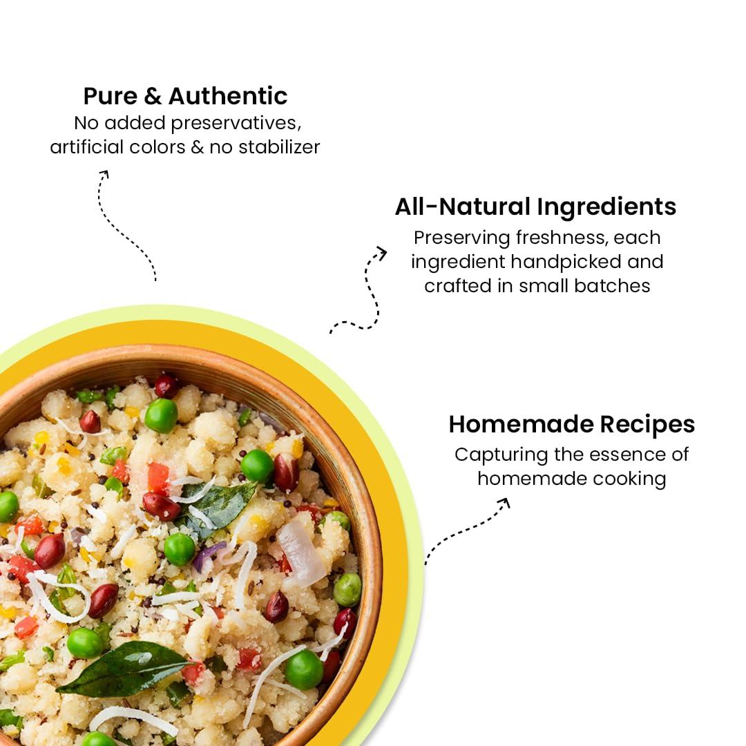 H Haritha Haritha Foods Millet Upma Mix, Ready to Cook | Gluten-Free, High Protein, Low Calorie Instant Upma Rava Mix, 400g (Pack of 2)