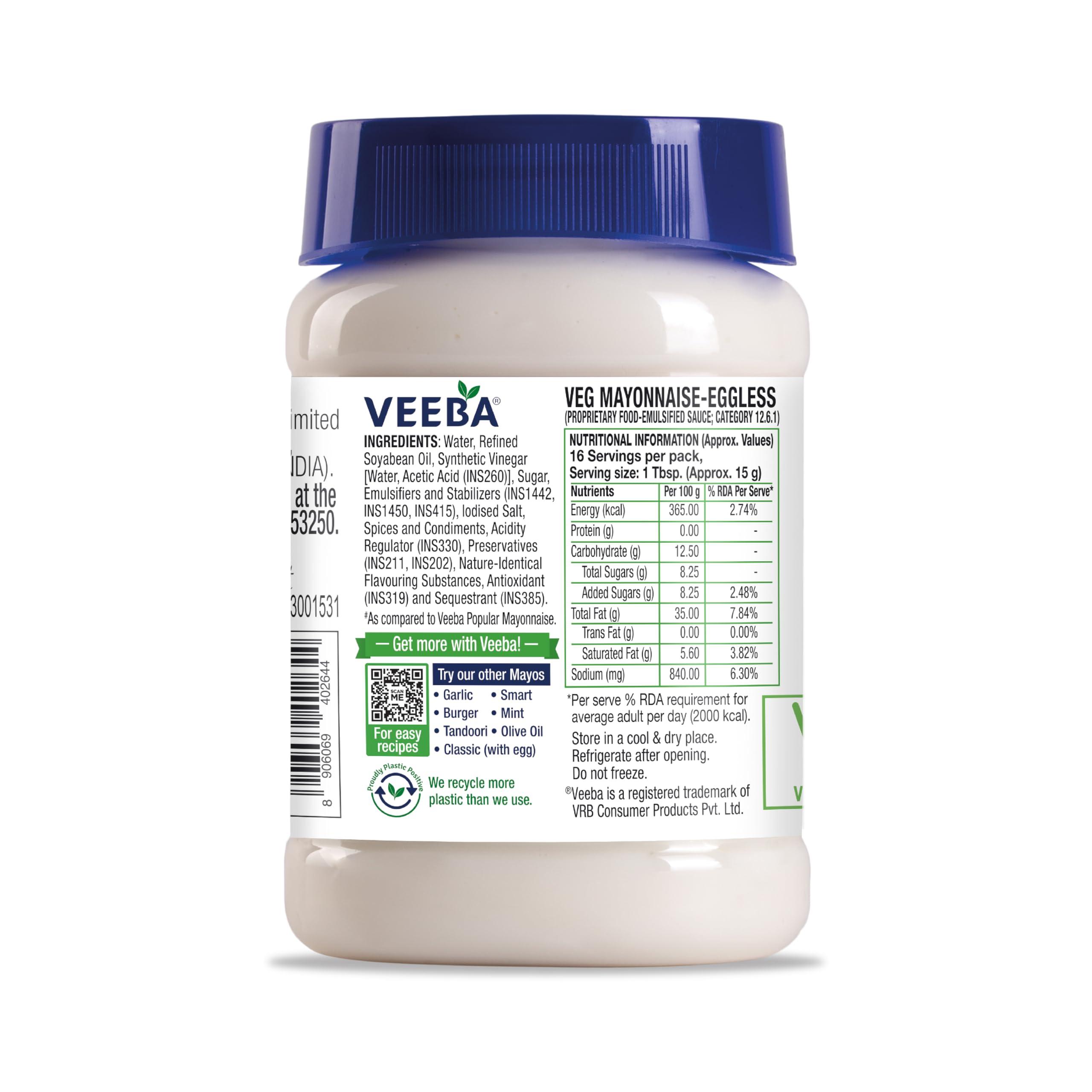 VEEBA Veeba Mayonnaise Combo - Eggless Mayonnaise, 250gm with Garlic Mayonnaise, 250gm and Burger Mayonnaise 250gm - Pack of 3