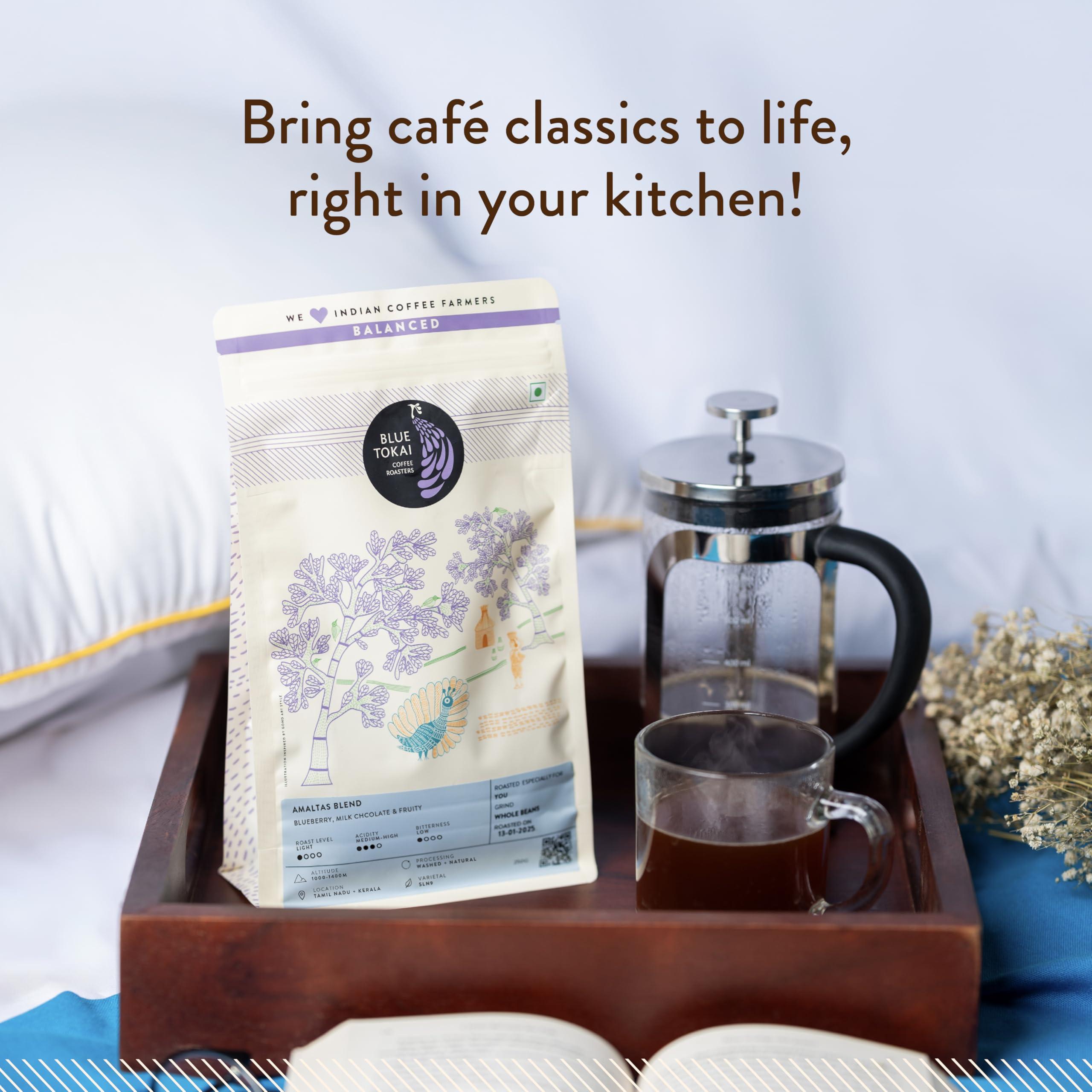 Blue Tokai Coffee Roasters Blue Tokai Coffee Roasters Cold Brew - Light Roast (South Indian Filter Grind) 500g | Made With 100% Specialty Grade Arabica Freshly Roasted Ground Coffee, Bag