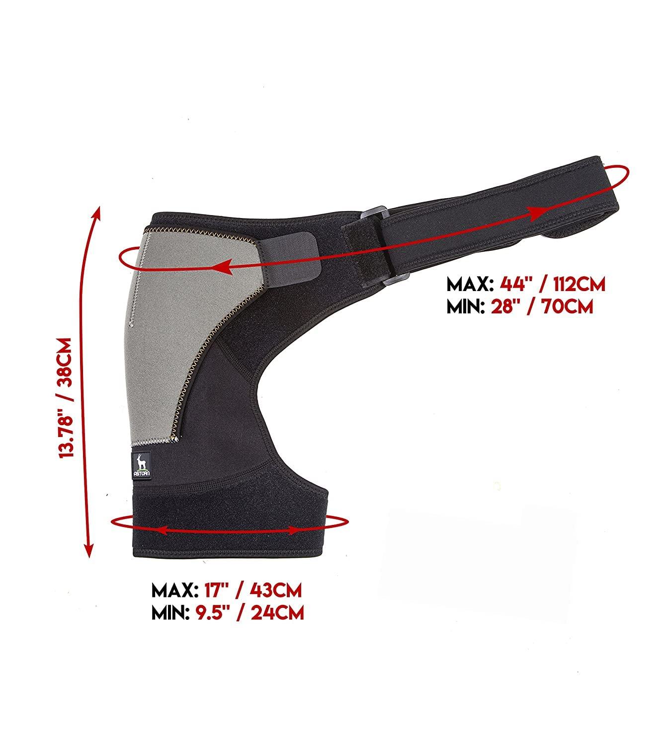 serveuttam Serveuttam Shoulder Support Belt for Men and Women | Shoulder Support for Rotator Cuff, Dislocated AC Joint, Labrum Tear, Shoulder Pain, Shoulder Compression Sleeve (Black n Grey)