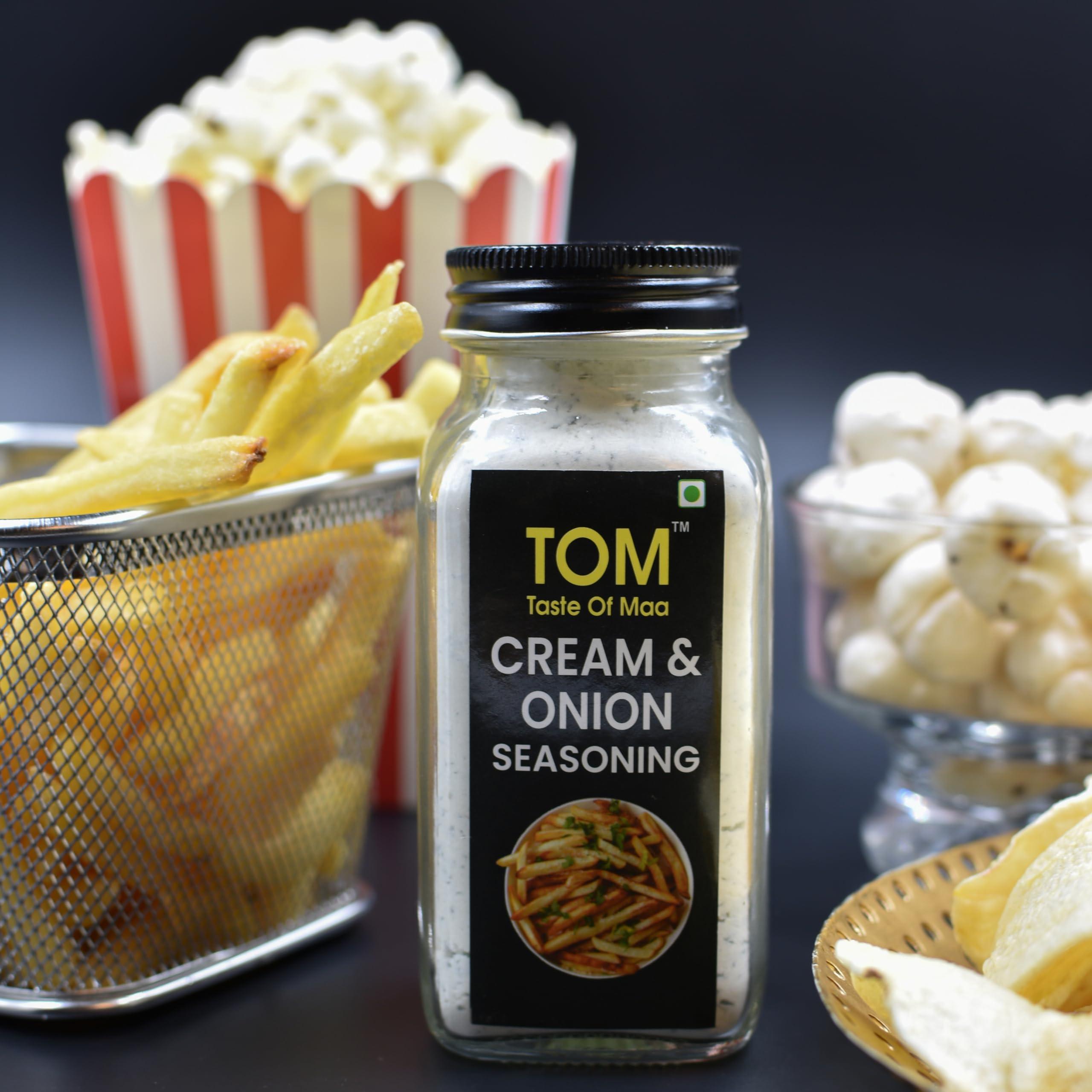 TOM taste of maa TOM, Taste of Maa™ Cream & Onion Seasoning- 100 Gm