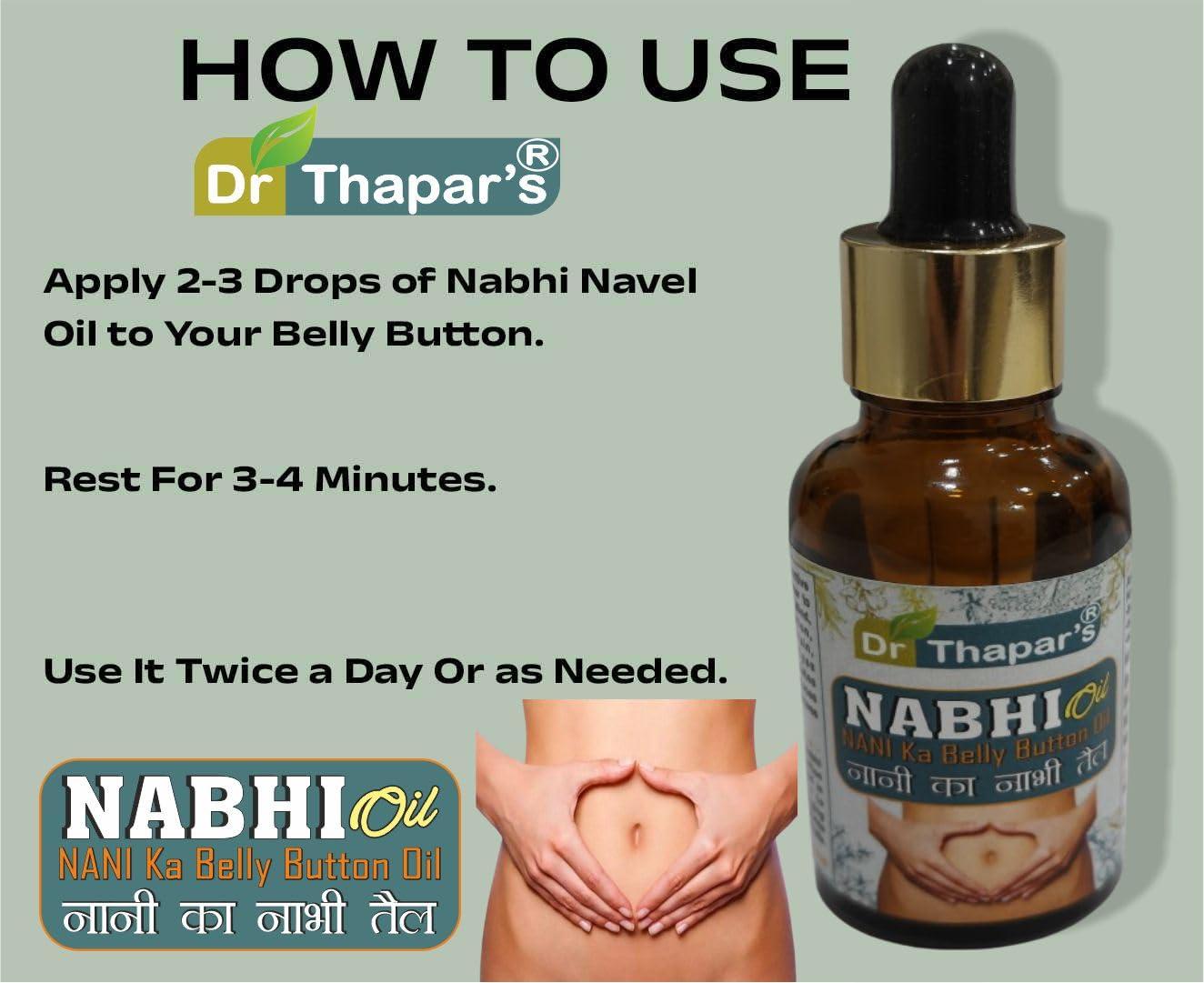 DR. THAPAR\'S DR. THAPAR\'S Belly Button & Navel Ayurvedic Oil - Natural Blend with Castor, Amla, Haritki, and More - Herbal Remedy for Navel Care - 35ml