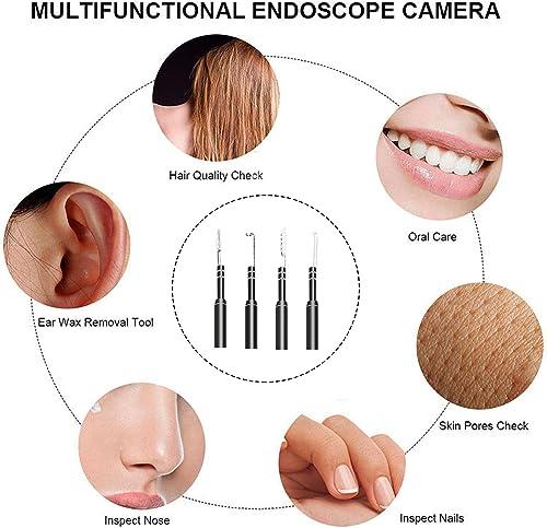 Abhsant Abhsant Ear Cleaning Endoscope with 6 LED Light and Ear Wax Removal Tool Suitable for Tablet and Computer, Digital ear otoscope inspection with adjustable LEDs and waterproof camera