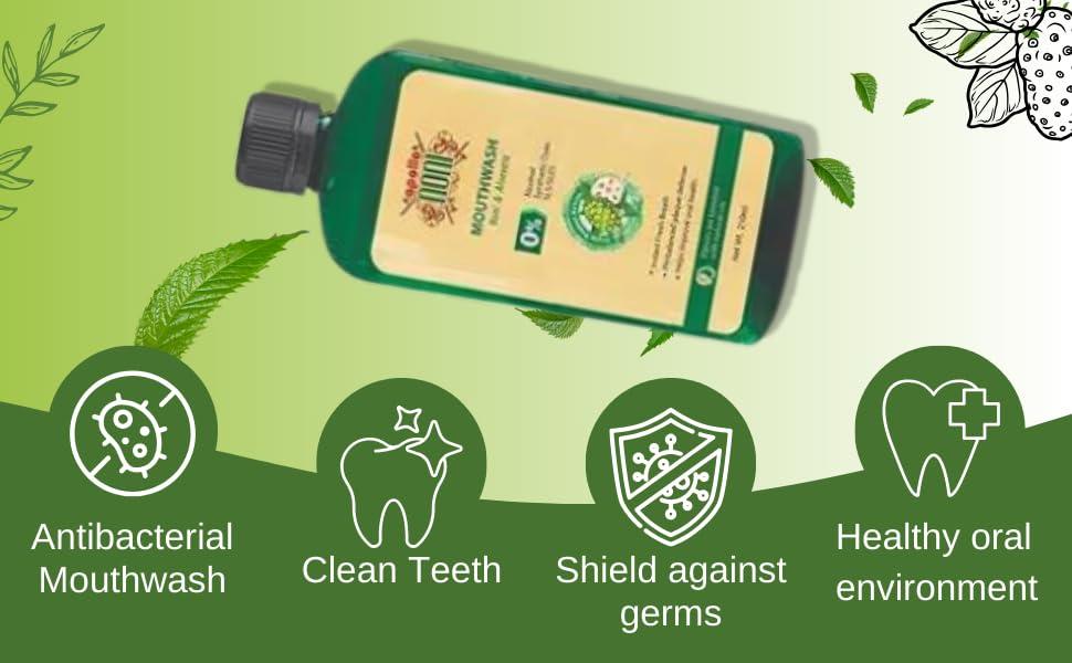 apollo NONI Apollo Noni Noni Toothpaste for Teeth Whitening & Cavity Protection (150g) and Mouthwash Liquid 0% Alochol For Teeth Cleaning, Antibacterial Mouthwash for Bad Breath | Removes Germ | 250ml