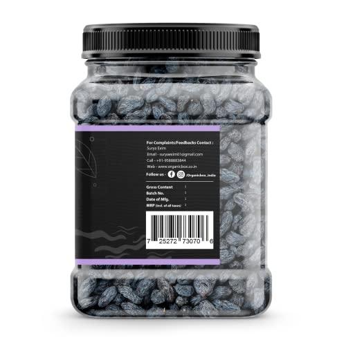 Organic Box Organic Box Afghani Seedless Black Raisins, (Value Pack Jar), Dry Fruits Kismis for Every Occasion and Gift, Healthy Routine Diet - Dry Fruit (500 gram) - Diwali Gift Pack