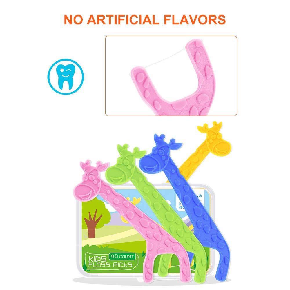 Qnotici 40PCs Kids Cute Dental Floss Flosser Toothpicks Floss Pick Interdental Brush Teeth Clean for Oral Deep Clean