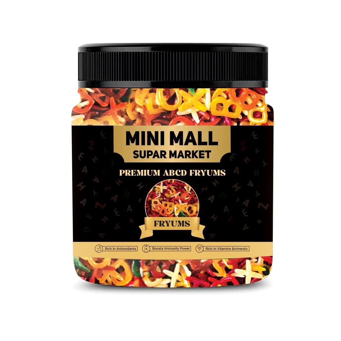 MINI MALL SUPER MARKET MiniMall Super Market ABCD Fryums Jar/Learning Alphabet Snack/Ready to Fry Tasty Papad Fryums (200 Gm)