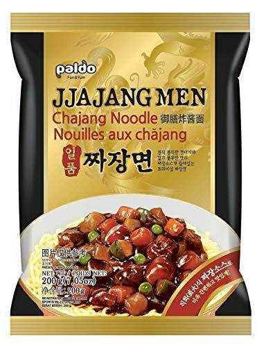 Paldo Paldo Fun & Yum Ilpoom Jjajangmen Noodles, Traditional Brothless Chajang Ramen with Savory & Sweet Black Bean Sauce, Oriental Style Korean Ramyun, Soupless, 4 x 200 grams, Pk of 4, Non Spicy Korea|