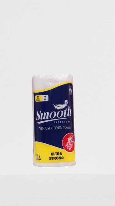 Smooth Smooth 2 Ply Premium Kitchen Towel Single Pack 70 Sheets (Pack of 6)