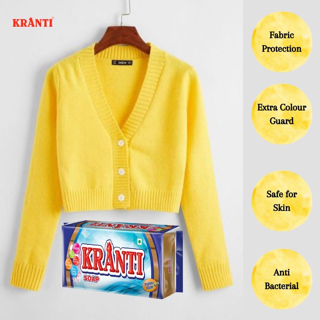 Kranti Kranti Brown Laundry Soap | Transparent Detergent Bar (Pack of 5 x 100g)