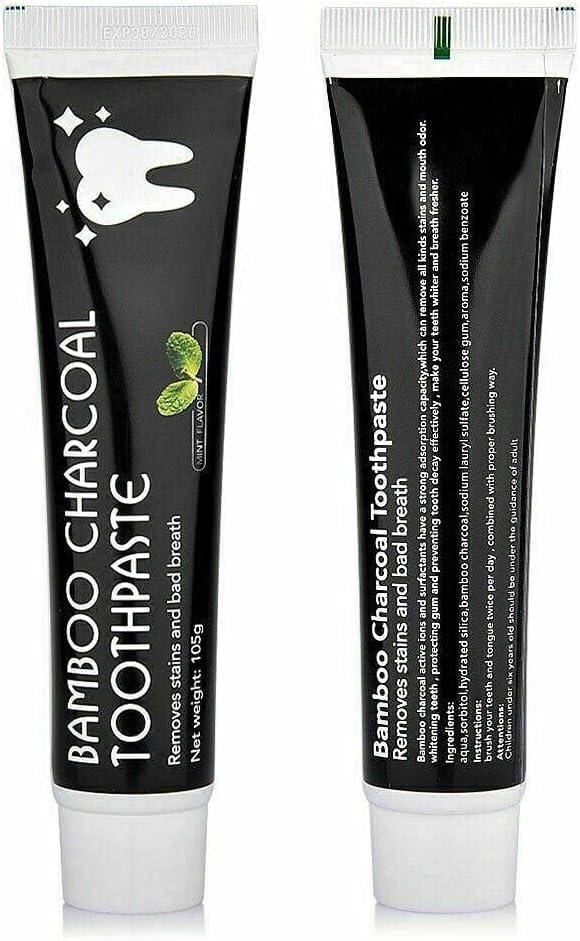 ALI SHIPPING Natural Bamboo Charcoal Toothpaste for Teeth Whitening - Organic, Fluoride-Free, Removes Plaque & Stains, Freshens Breath, Gentle on Sensitive Teeth
