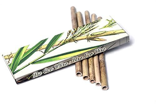 Ecovise Ecovise Wood Straws for Drinking Ultimate Solution to Plastic and Paper Based Straws, Bamboo Straws Pack of 60 (Brown)