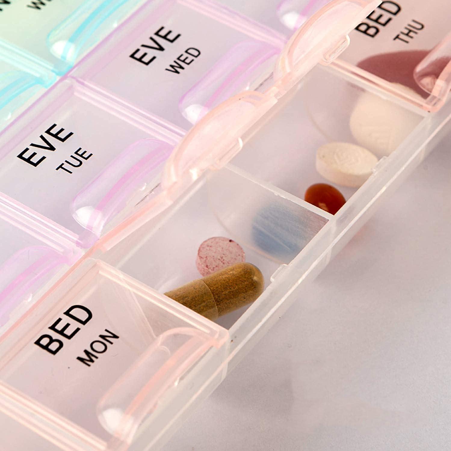 Oblivion Oblivion 7-Day Medicine Organizer Box  Portable Weekly Pill Planner Case for Home, Compact Travel Container & Vitamin Holder for Daily Health Storage and 4-Week Dispenser Kit