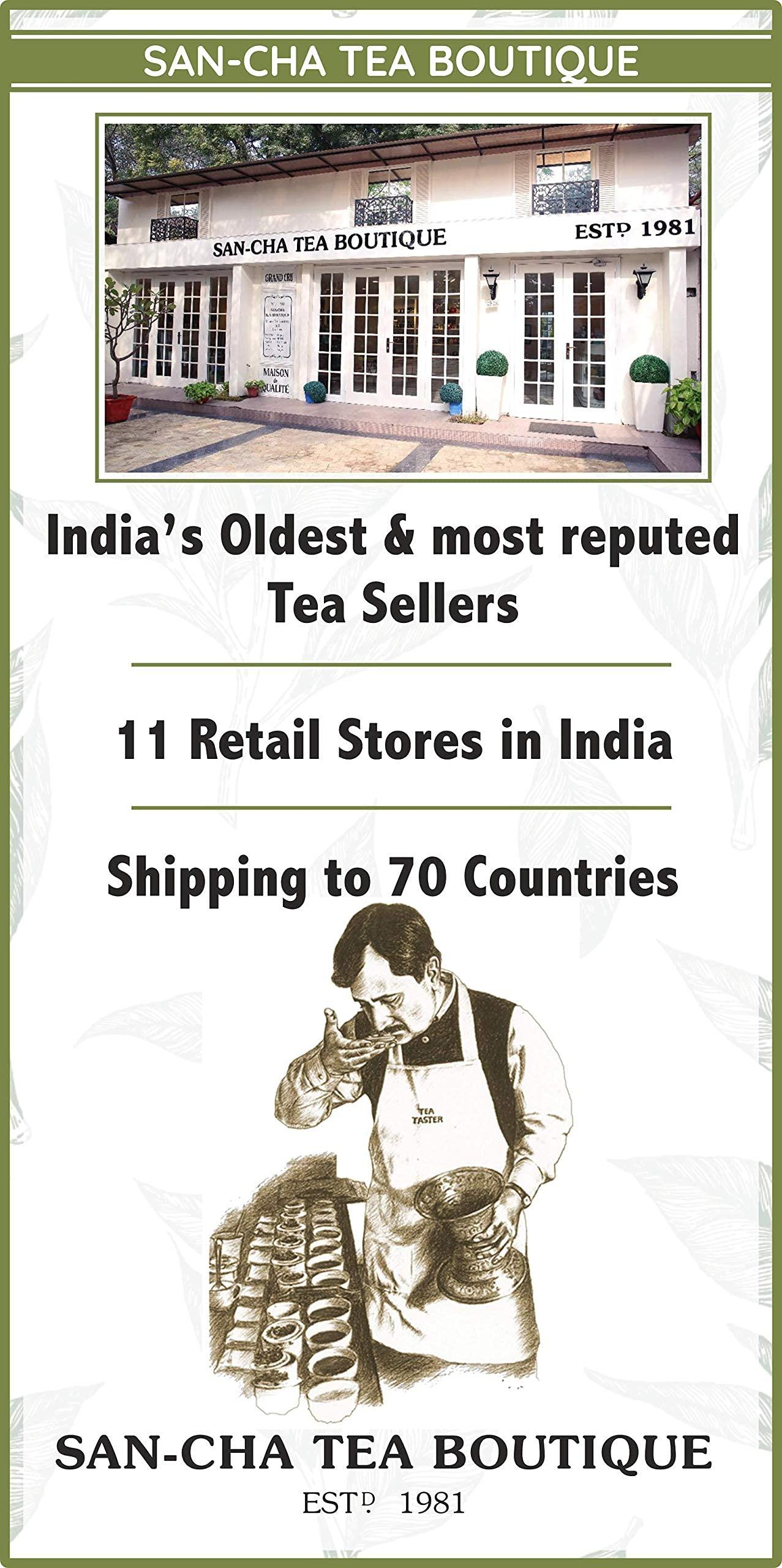 SAN-CHA SAN-CHA Tea Boutique Wild Rose Green Tea, Rose Tea (1 Gram, 100+Cups), Real Rose Petals Blend, 100% Rainforest Alliance Certified, Immunity