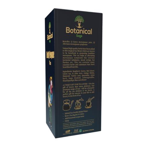Botanical Sage Botanical Sage- Healthy Menopause Tea 30 Pyramid Teabags | 30 Days Pack | With Goodness of Sage, Raspberry, Red Clover, Shatavari etc | Helps with hot flushes & Mood swings | Selected