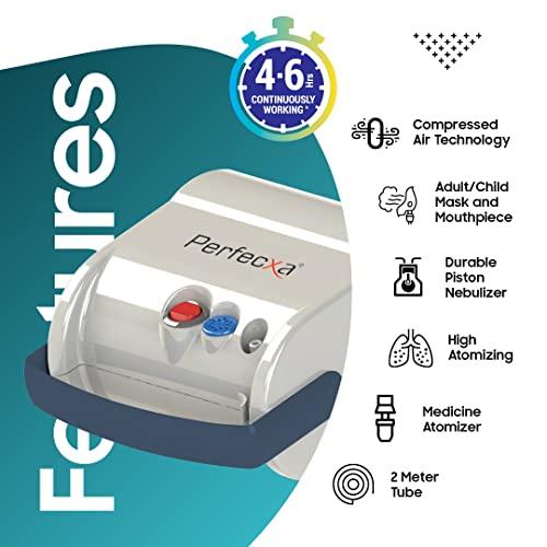 Perfecxa Perfecxa Nebulizer Machine for Adults & Kids - Compressor Motor With Mouth Piece & Separate Child/Adult Mask For Home Use This Product Comes With 2 Years Warranty