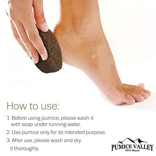 Pumice Valley Pumice Stone for Feet - Natural Lava Foot Stone with New Eco-Friendly Holder - Callus Warts Corn Removal - Pedicure Exfoliator for Dry Dead Skin | Heels | Elbows | Hands - Healthy Foot Care Scrubber