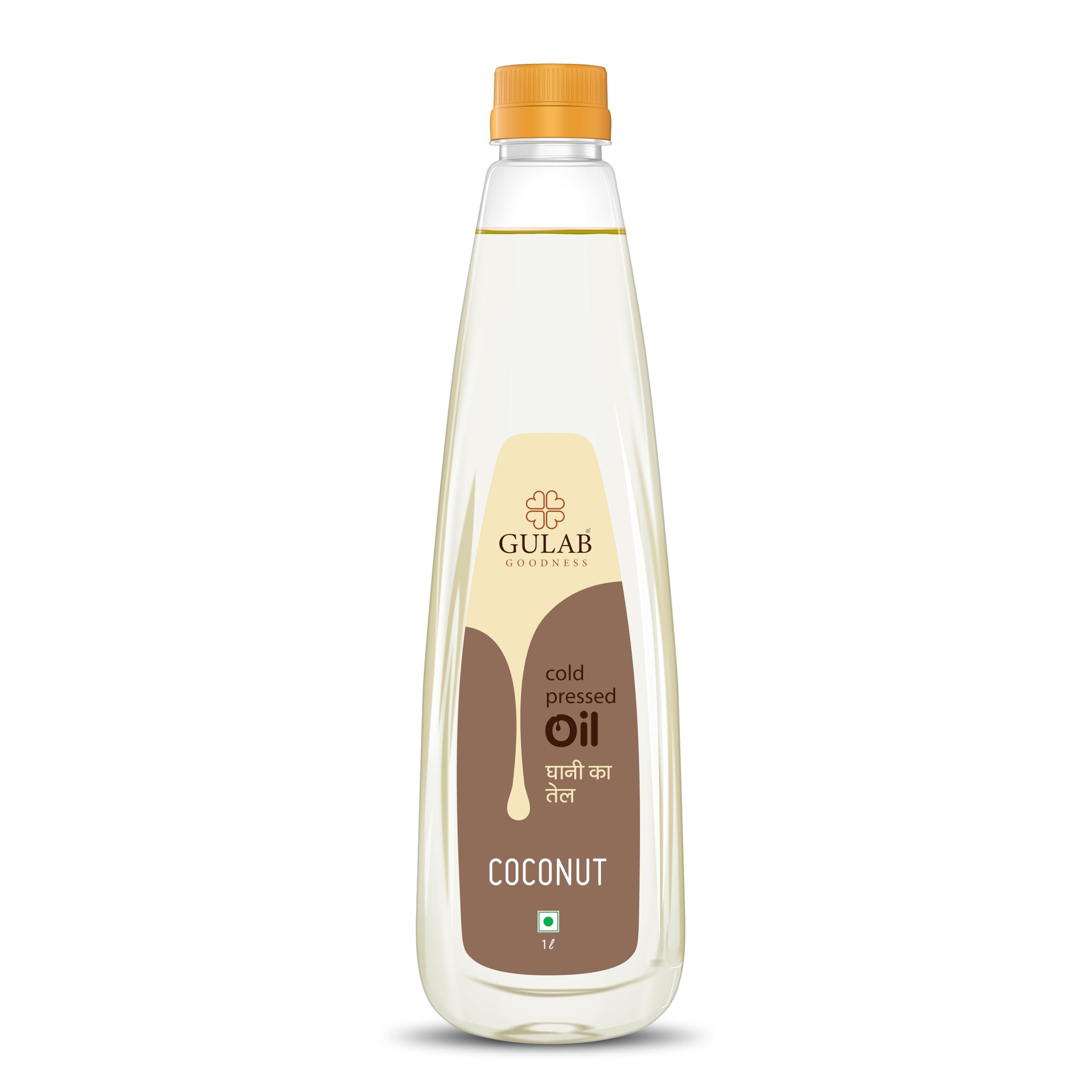 GULAB Gulab Cold Pressed Coconut Oil - 1 Litre, 100% Pure & Natural