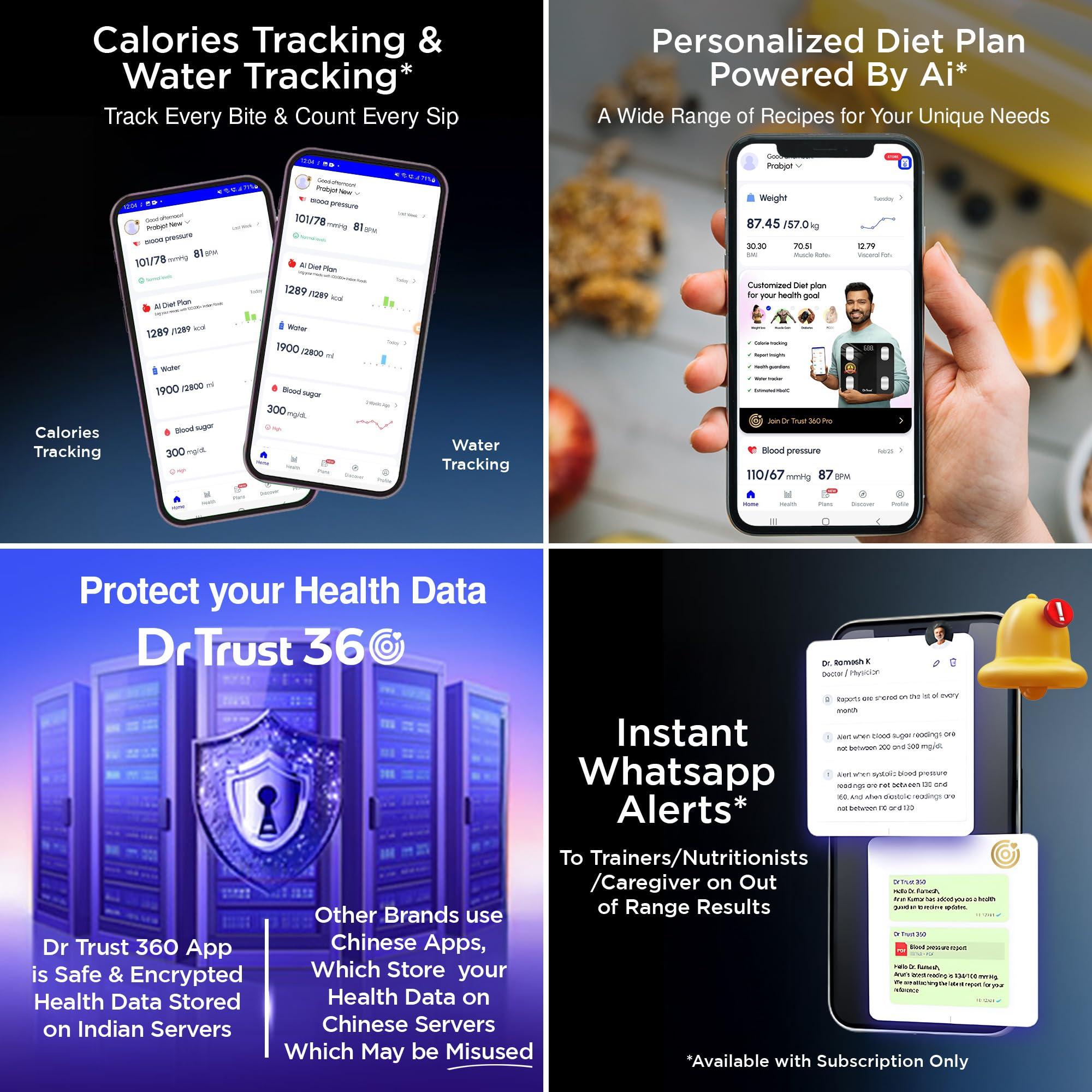 Dr Trust Dr Trust (USA) Rechargeable Bluetooth Digital Smart Fitness Body Fat Composition Analyzer BMI Weight Machine For Human USB Electronic Weighing Scale- 505 (Gray)