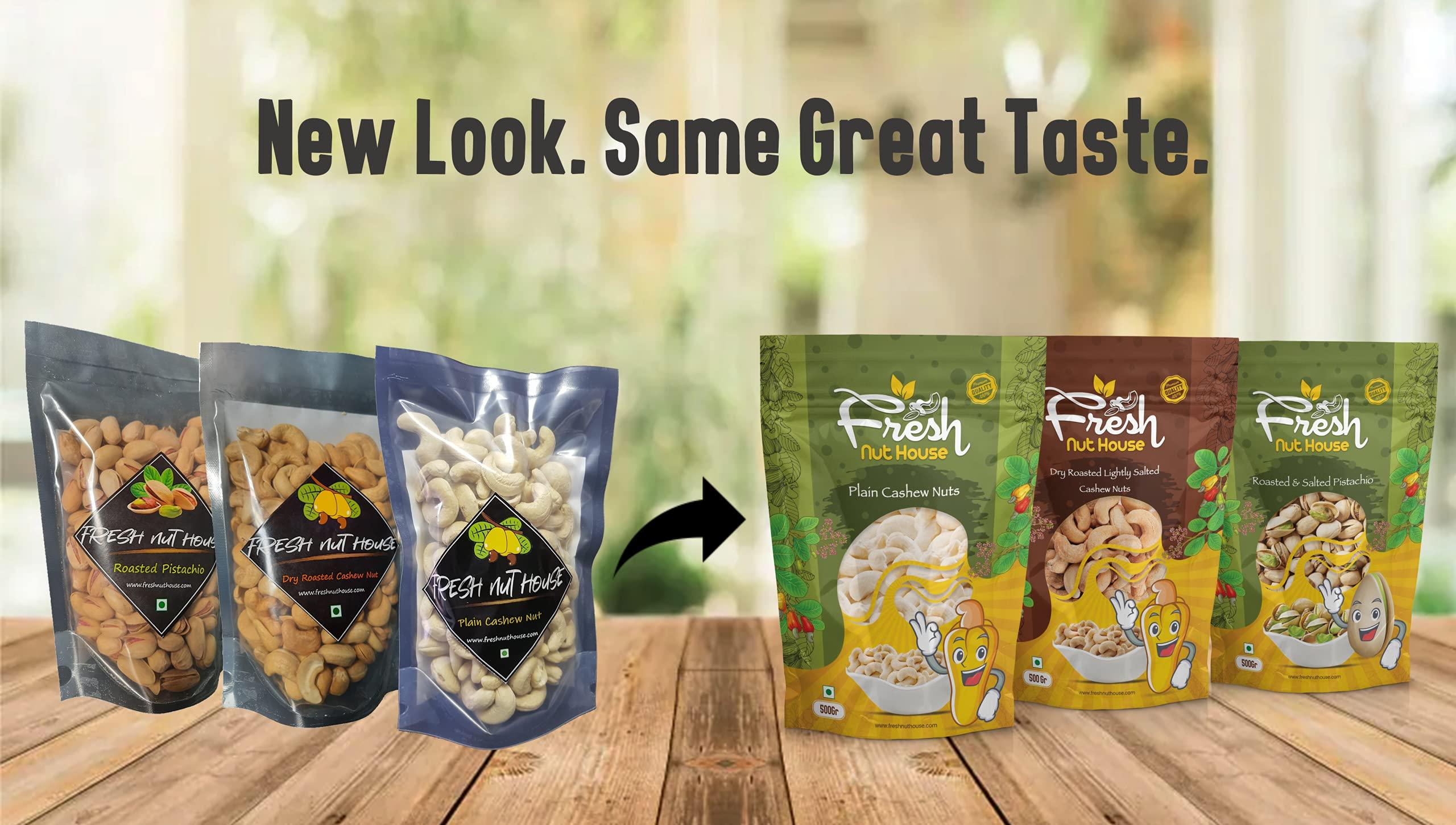 FRESH NUT HOUSE Fresh Nut House Premium Whole Kerala Origin Plain Cashew Nut, 1 Kilogram