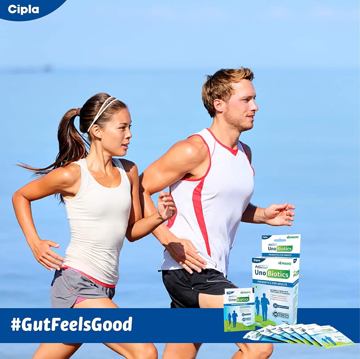 Cipla Cipla Activstart Unobiotics With Probiotic Activity | Helps Build Immunity | Probiotics for Adults - 10 Sachets