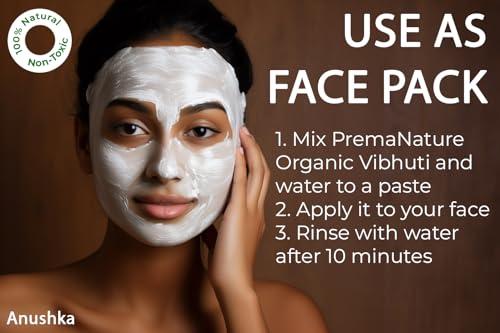 PremaNature Prema Nature Organic Vibhuti 250g (100% Natural) Face Pack/Holy Ash/Viboothi/Bibhuti/Tambaku/Bhasma |Bhasma for Shiv Puja