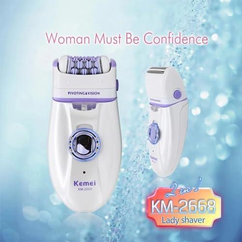 ECOME UNIVERSE ECOM UNIVERSE Womens Hair Removal Set: Portable Electric Facial Hair Remover & Trimmer - Painless Mini Shaver, Lip & Bikini Line Trimmer, Epilator for Face & Body Hair, Safe & Easy to Use for All Skin Types