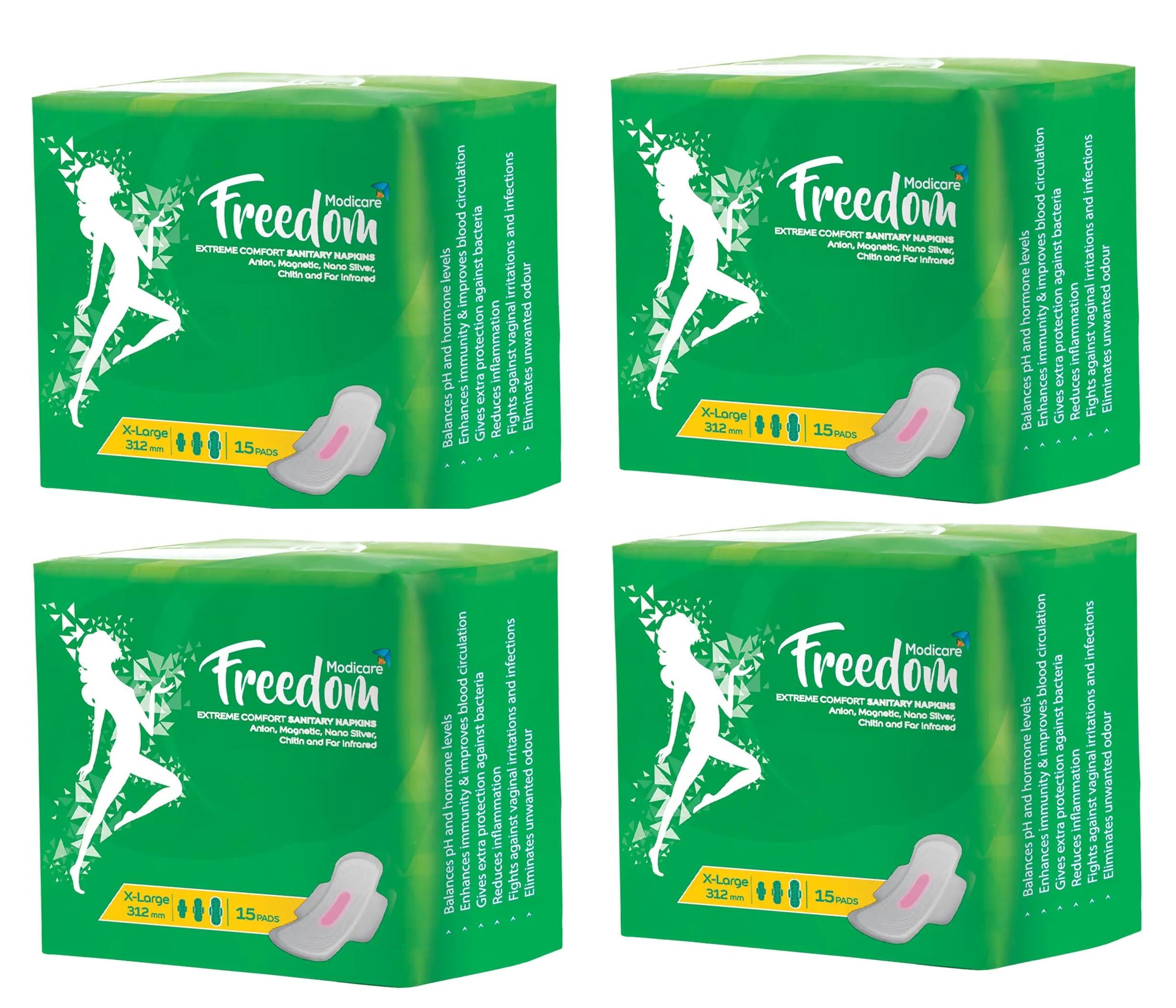 Generic Freedom Sanitary Napkin - 15 Unit (X-Large, Combo Pack of 4)