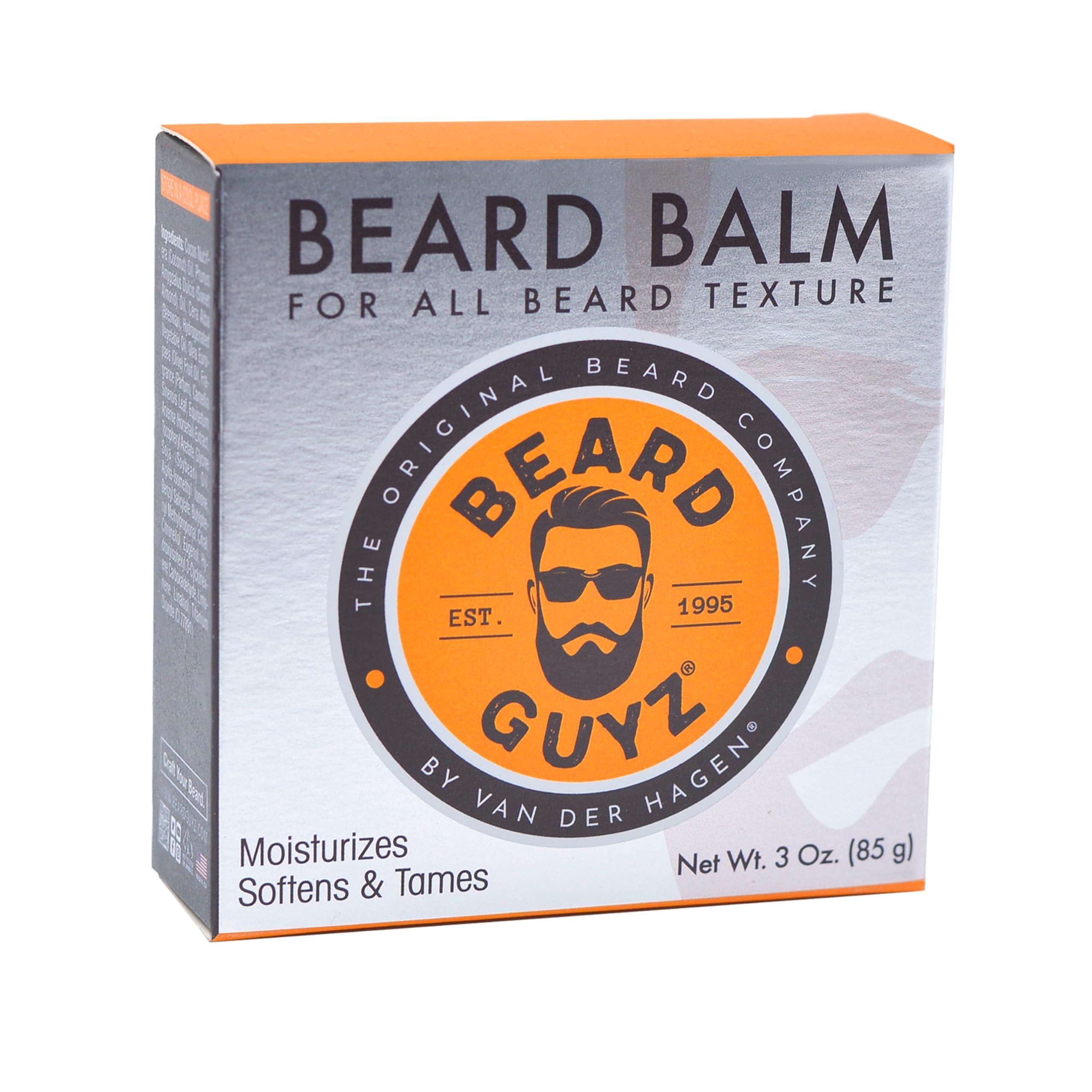 Beard Guyz Best Beard Balm Leave-in Styling Conditioner - Made with Natural Ingredients - Softening Oils & Butters For Coarse Facial Hair - Citrus Scented Mens Beard Balm / 3 oz. Beard Care by Beard Guyz