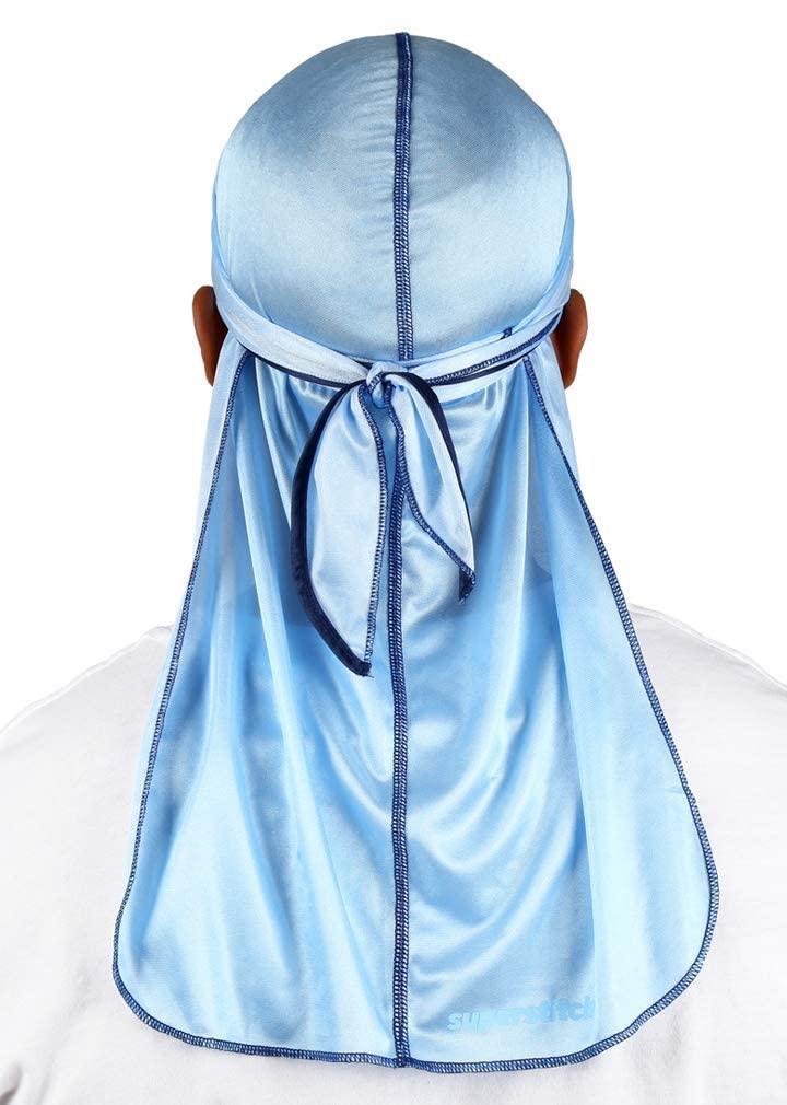 Superstitch Superstitch Superag Premium Durag Baby Boo Light Blue with Dark Blue Edges
