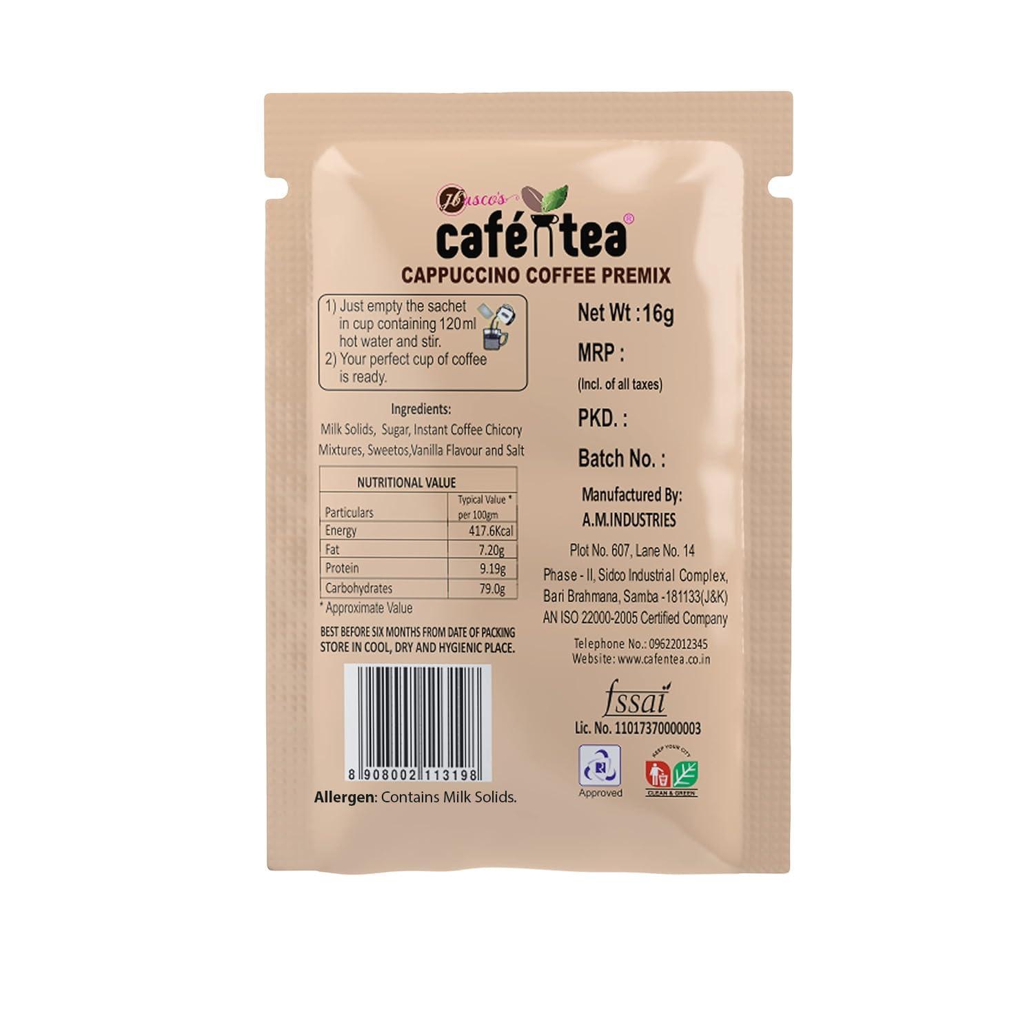 CAFE N TEA CAFE N TEA Instant Cappuccino Coffee Premix Sachets- 16G [Pack Of 20]