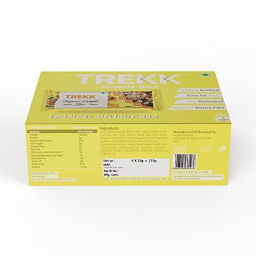 TREKK Trekk Combo Pack of Quinoa Strawberry & Tropical Delight Granola Bar - 35g per bar (6 pc Box) Pack of 2 Boxes