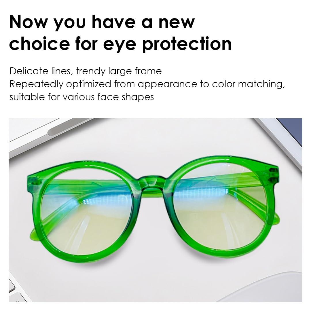 SYGA SYGA Glasses Men & Women Anti-Blue Light Radiation Ins High-Value Plain Glasses (Green) (Green)