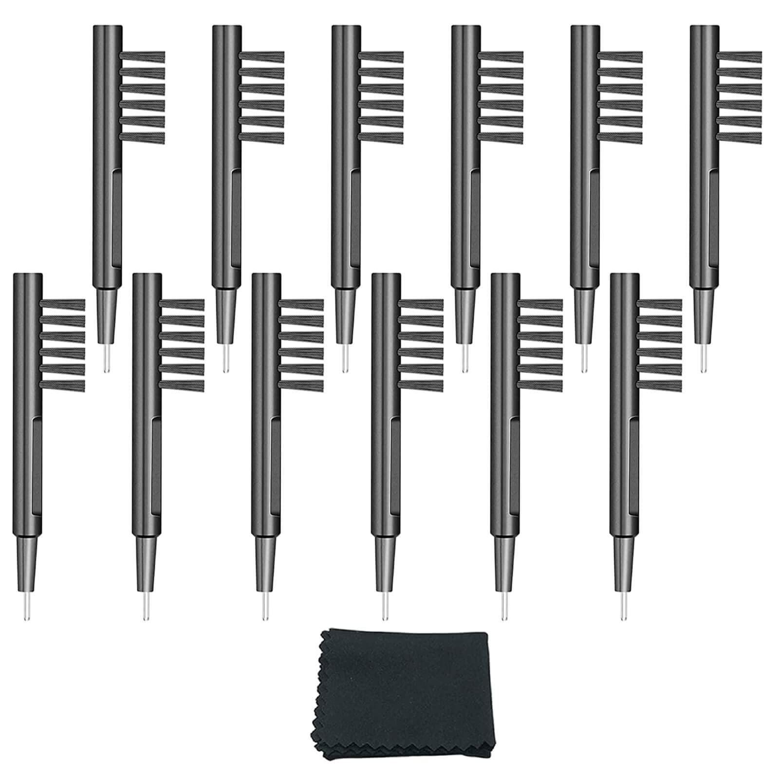 Elonvoc 12 Pieces Hearing Aid Cleaning Brush Hearing Amplifier Brushes with Wax Loop and Magnet Suitable for Earbuds,Headphones,Airpods Cleaner Brush Kits with Cleaning Cloth