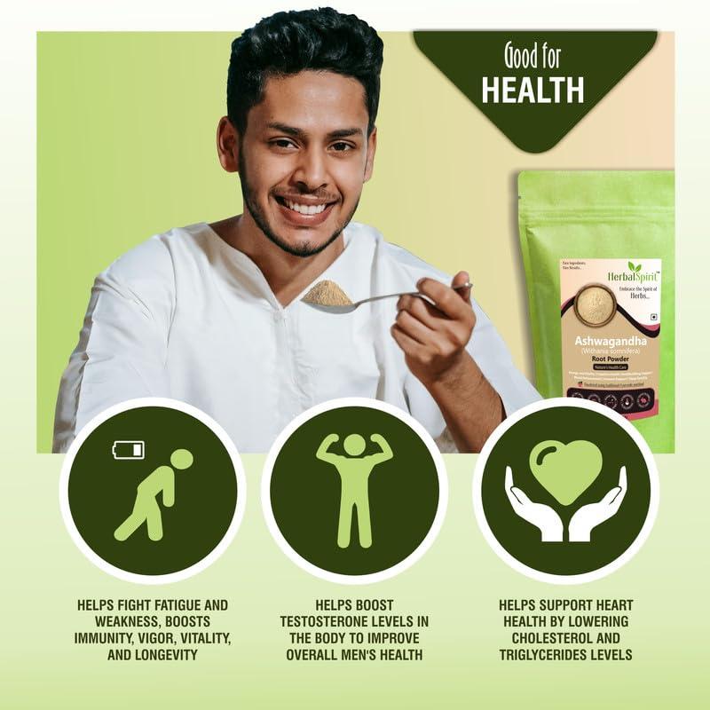 HerbalSpirit Herbal Spirit Ashwagandha Powder Organic, 900gm | Ashwagandha Churna Powder | Aswagandha or Ashwagandha Root Powder | Organic Ashwagandha Powder | Organic Ashwagandha Powdered