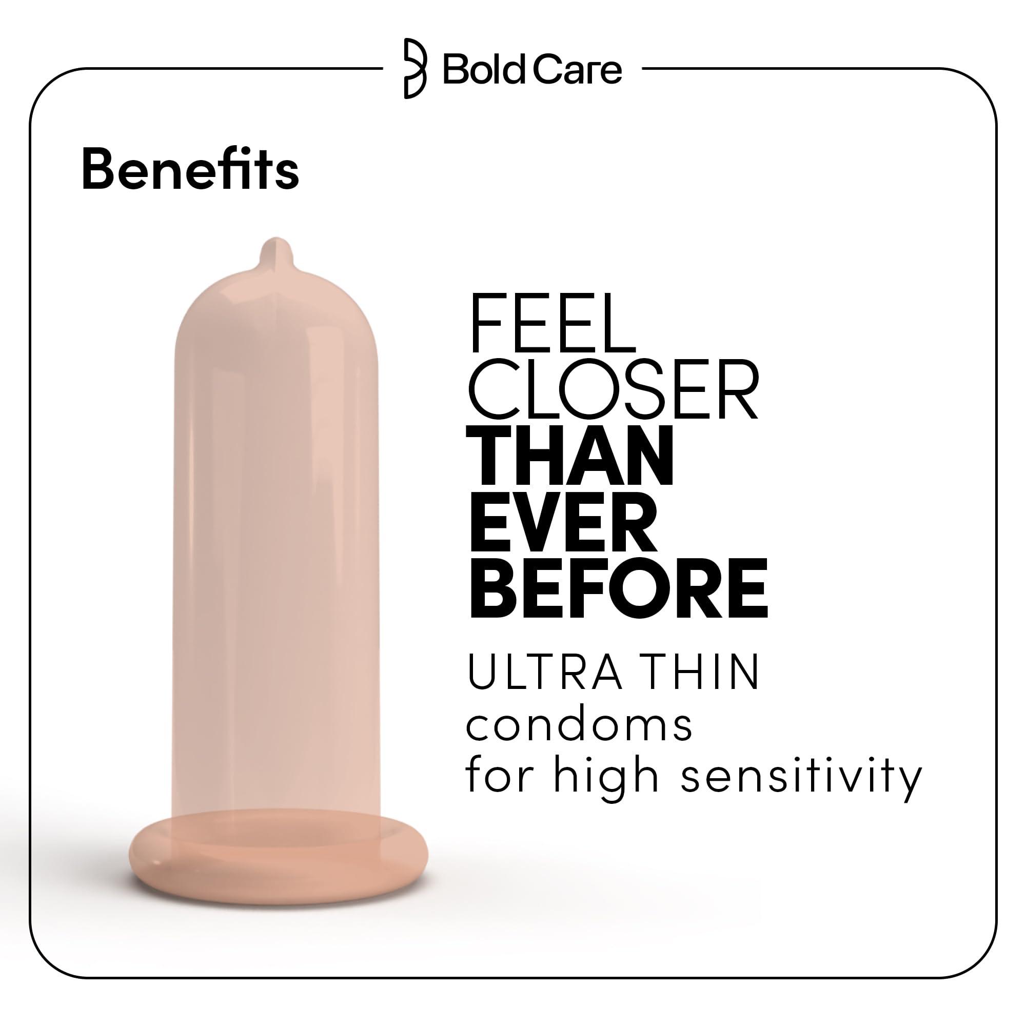 Bold Care BOLD CARE 404 Super Ultra Thin Chocolate Flavored Condoms For Men | 60 Microns | 10 Units | Intense Fit with a Barely There Feel | With Disposable Pouches (Pack of 1)