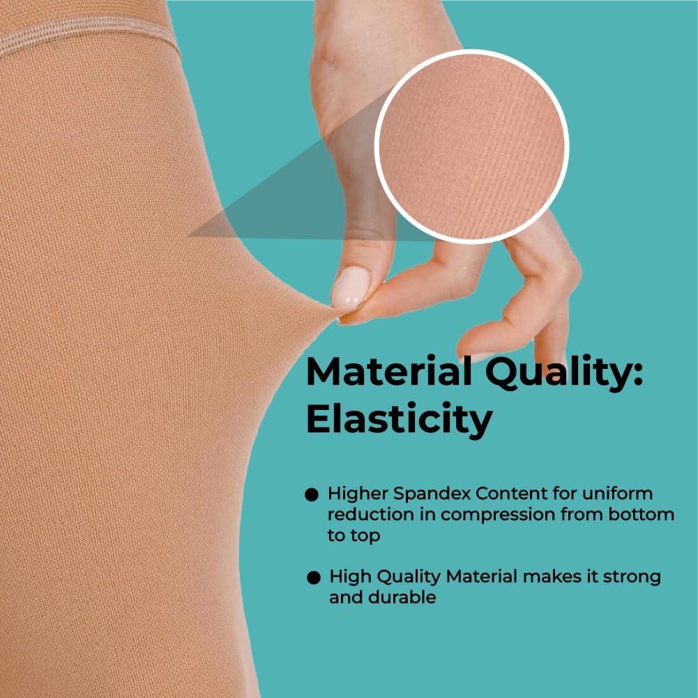 Healthshine Healthshine Class 2 Medical Compression Stocking Knee Length | Soothing Relief for Swollen, Tired Legs | Varicose Vein Socks for Men & Women | Pocket-Friendly in Medium Size | CE, ISO Certified