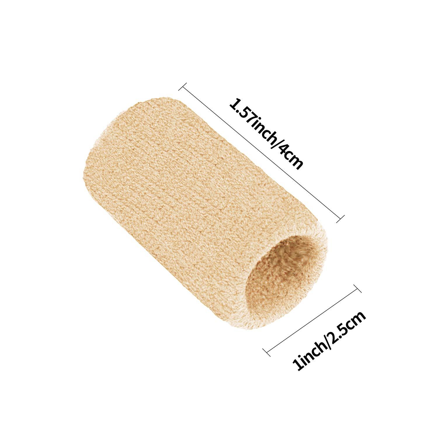 Senkary Senkary 20 Pieces Finger Sleeves Protectors Thumb Brace Support Elastic Compression Protector for Relieving Pain, Arthritis,Trigger Finger, Sports (Beige)