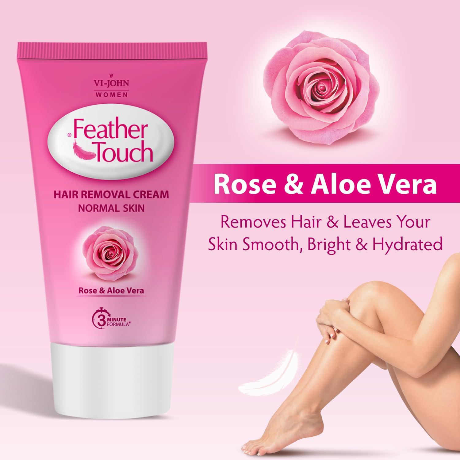 VI - JOHN VI - JOHN Feather Touch Hair Removal Lime, Rose and aloe vera Cream (40 Gram each, Set Of 10)