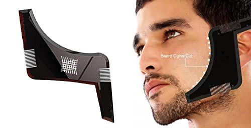 AASA AASA Beard Grooming and Trimming Comb Beard Styling Accessories for Saloon Use for Men and Boys Black Pack of 1 (Z-Shape Beard Comb Black)