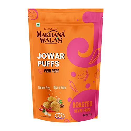 FROM THE HOUSE OF MAKHANAWALA’S Makhanawala’s Jowar Puff Peri Peri Makhana Gluten Free Vegan Healthy Snacks Pack of 3, 70 g Each (Peri Peri)