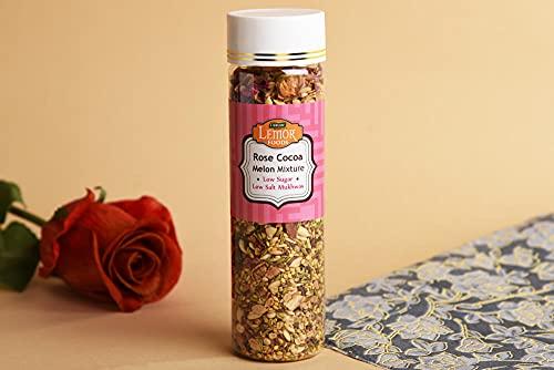Lemor Lemor Rose Coco Melon Mixture (300 Gms, 2 Jars of 150 Gms Each) | Low Sugar & Low Salt Mukhwas | Healthy After Meal for Eating | Roasted Trail Mix Snacks