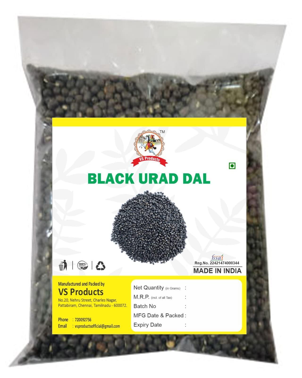 VS Products VS Products Black Urad Dal Whole, 700g, Sabut Kali Urad Dal, Urad Bean, Mash Kalai, Black Matpe, Vigna Mungo, Black Gram Whole, (Pack of 7 x 100g)