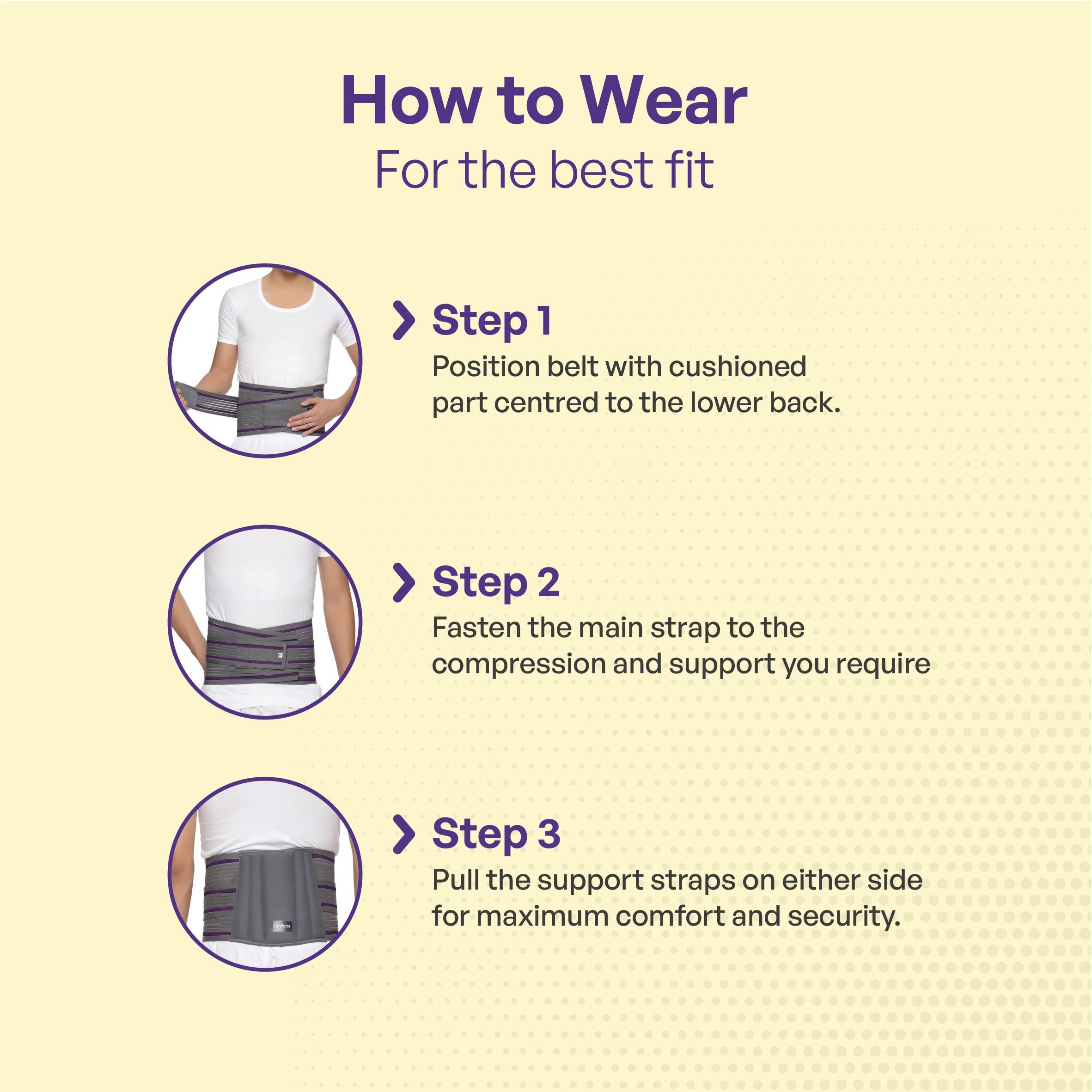 Careforce - The Force Behind Your Health Careforce - The Force Behind Your Health Polyester;Neoprene Lumbar Support Belt Back Belt For Back Pain Relief Ls For Back Pain For Women & Men Lower Back Support With Cushioning-Large(36\"-40\")