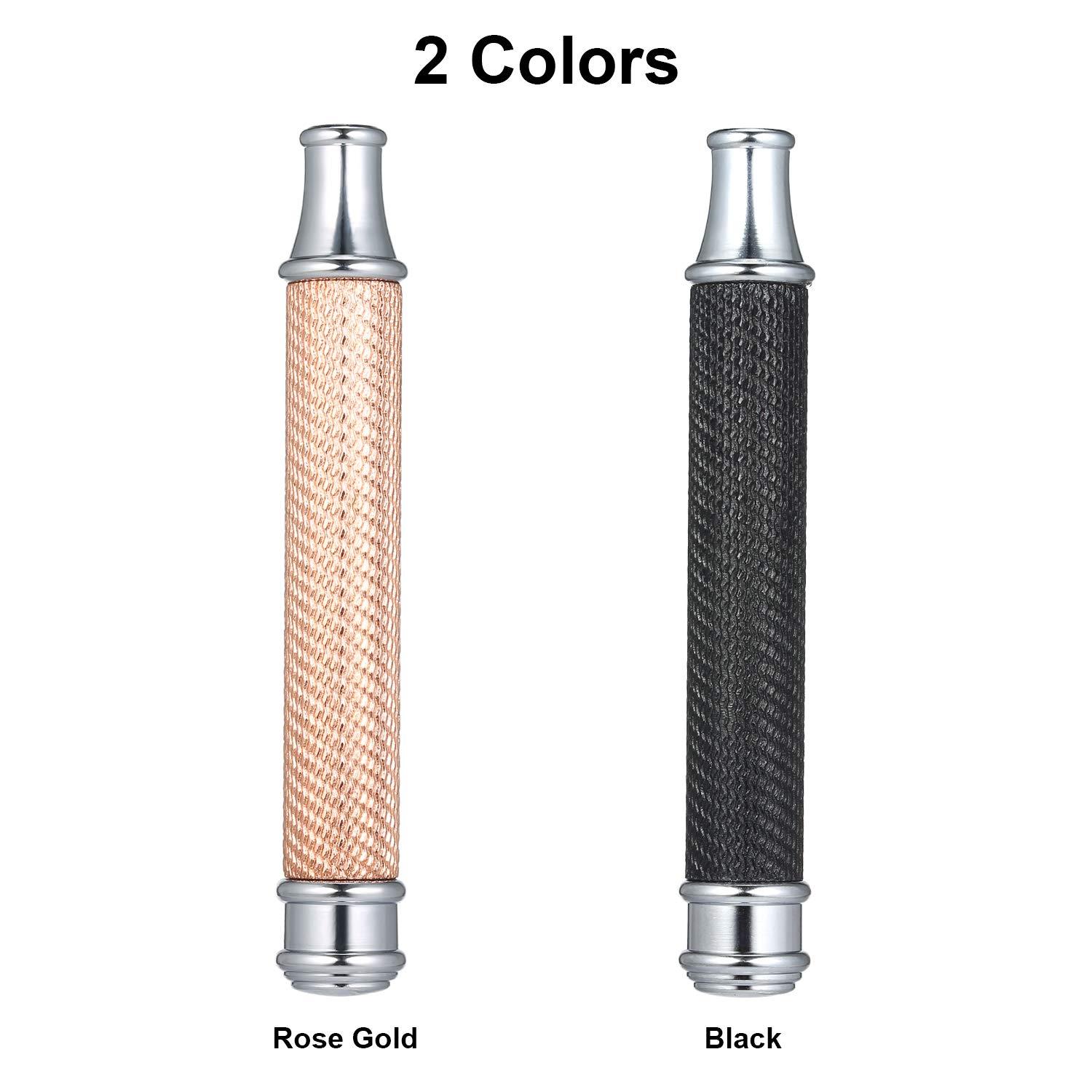 Honeytecs Honeytecs Stainless Steel Shaving Handle for Double Edge Shaving Razor Safety Replacement Beard Razor Handle Grip Manual Mustache Removal Shaving Tool Accessories