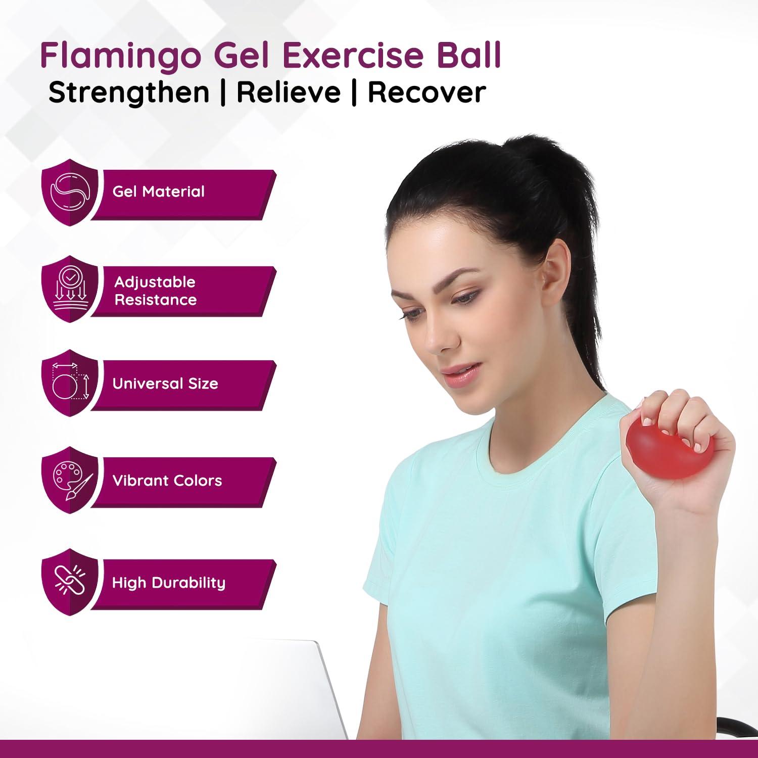Flamingo Flamingo Gel Exercise Ball for Hand, Grip Muscle Strengthening,Stress Relief, Arthritis, Finger, Wrist, Carpal Tunnel & Pain Relief | Color-Gel Exercise Ball Soft Yellow | Size-U