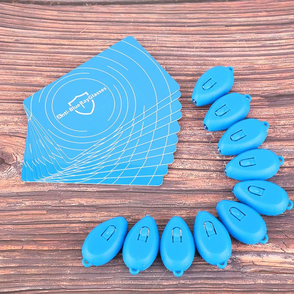 DAUERHAFT 10 Set Professional Anti-Blue Light Test Card,Including Anti-Blue Light Card and Blue Light Generator,The Blue Light More Strong,The Color Change More Deep,for Eyeglasses Test.